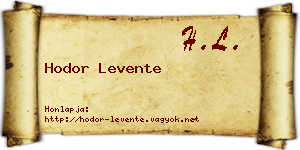 Hodor Levente névjegykártya